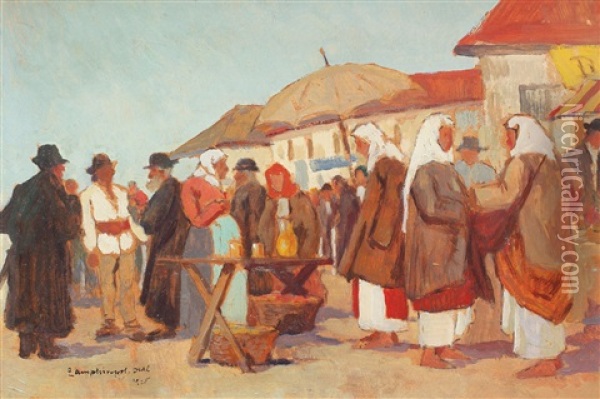 Zi De Targ Oil Painting - Gheorghe Zamphiropol Dall