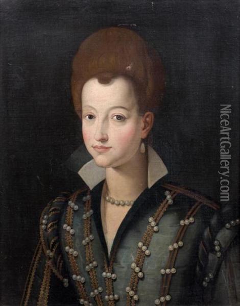 Portrait Presume De La Comtesse De Norli Oil Painting - Alessandro Allori