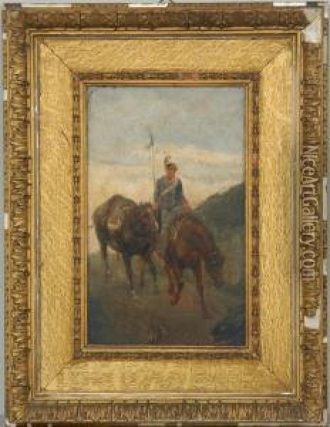 Armigero A Cavallo Oil Painting - Giulio Rolland