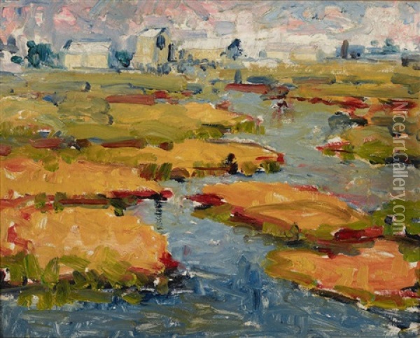 Small Orange Islands Oil Painting - Selden Connor Gile