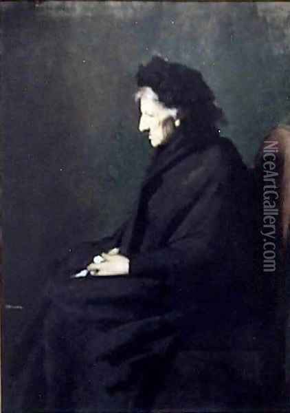 Mme Sraphin Henner Oil Painting - Jean-Jacques Henner