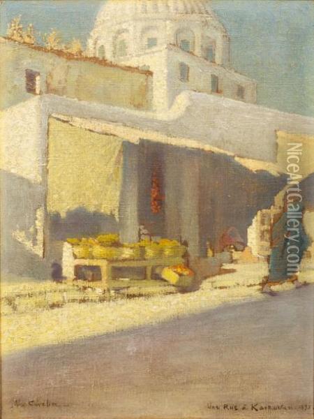 Une Rue A Kairouan Oil Painting - Alexandre Cuvelier