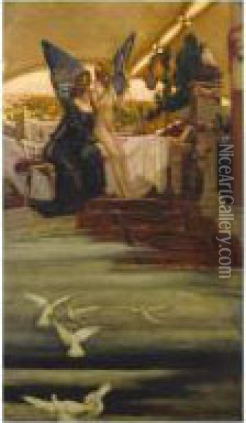 Aphrodite Et Eros, Histoire De Psyche Oil Painting - Auguste-Francois Gorguet