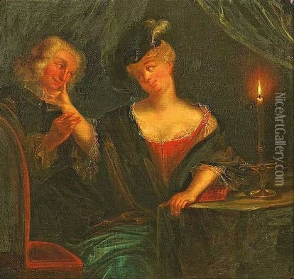 Das Ungleiche Liebespaar Oil Painting - Antoine Coypel