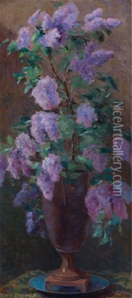 Still Life With Lilacs Oil Painting - Eurilda Loomis France