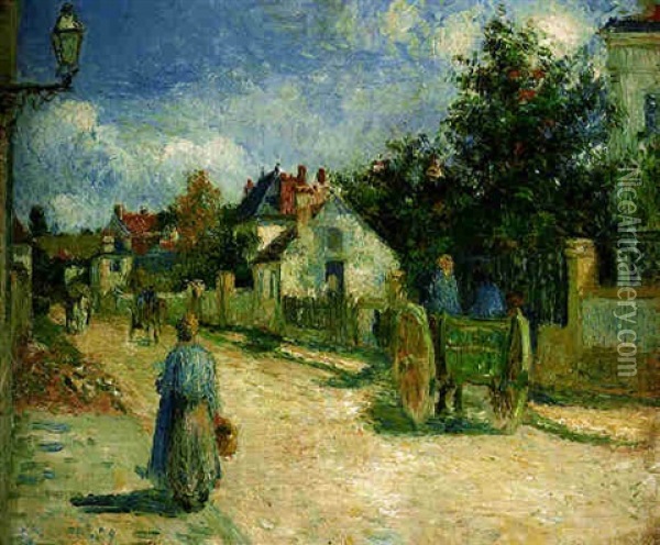 Route A Pontoise Oil Painting - Camille Pissarro