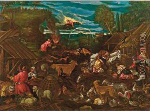 Il Sacrificio Di Noe Oil Painting - Gerolamo Ponte Da Bassano