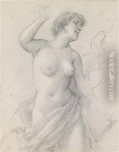 Die Begleiterin Von Aphrodite Oil Painting - Henrik Ippolipovich Semiradskii