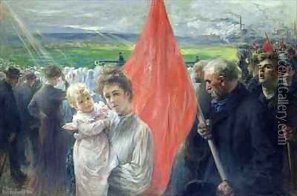 A Strike at Saint Ouen Oil Painting - Paul-Louis Delance
