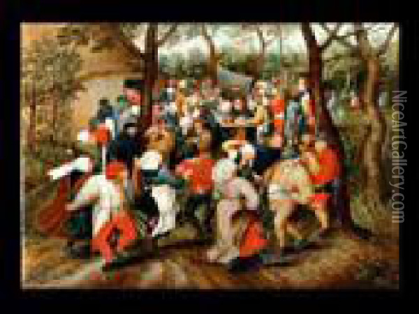 Der Hochzeitstanz Im Freien Oil Painting - Pieter The Younger Brueghel