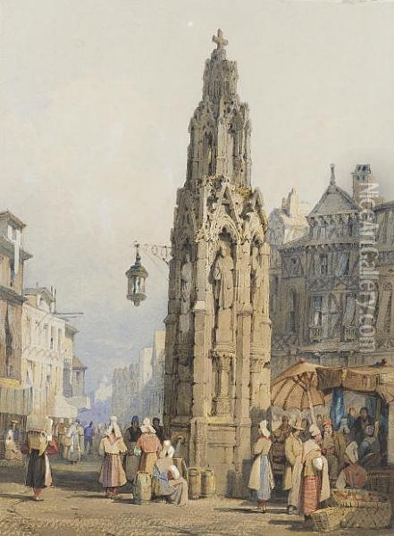 The Croix De Pierre, Rouen, France Oil Painting - Samuel Prout