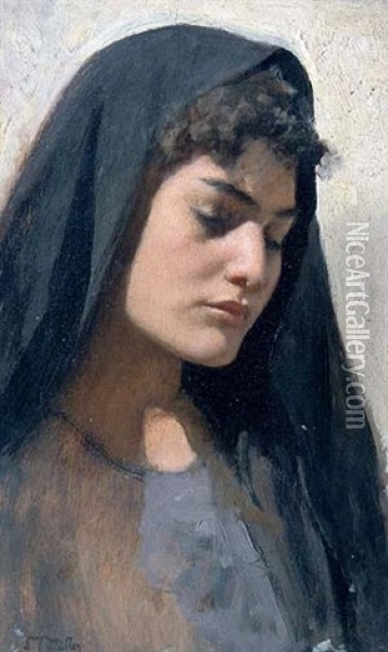 Nasleh I (fellahmadchen) Oil Painting - Carl Leopold Mueller