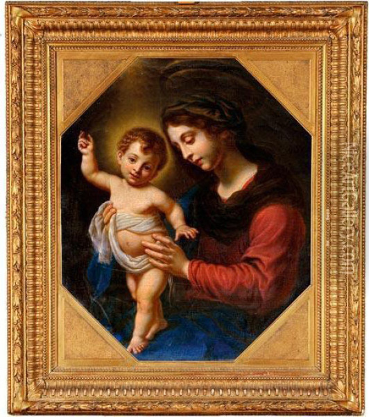 Madonna A Gyermek Jezussal Oil Painting - Carlo Dolci