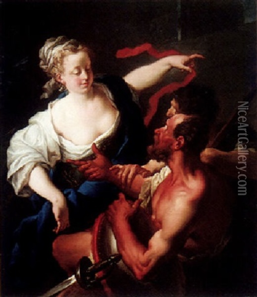Vulcan Giving Thetis Armour For Achilles Oil Painting - Antonio Balestra