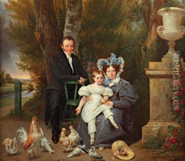 Famille Ketelaars-du Bois Oil Painting - Louis Ricquier