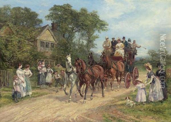 The Event Of The Day Oil Painting - Heywood Hardy