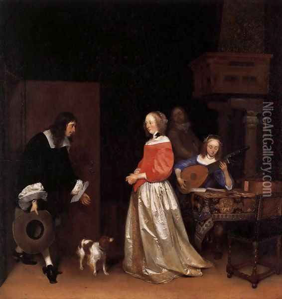 The Suitor's Visit Oil Painting - Gerard Terborch
