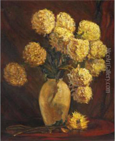Chrysanthemums Oil Painting - Alexander Altmann