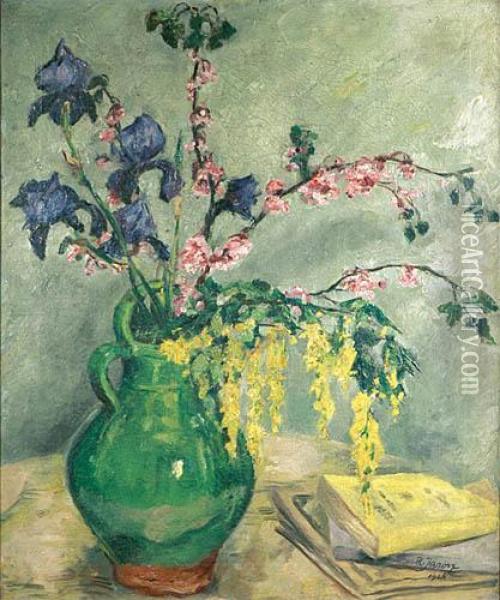 Kwiaty W Wazonie Oil Painting - Roman Jarosz