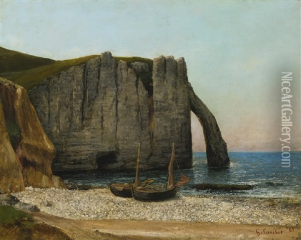 Falaises D'etretat Oil Painting - Gustave Courbet