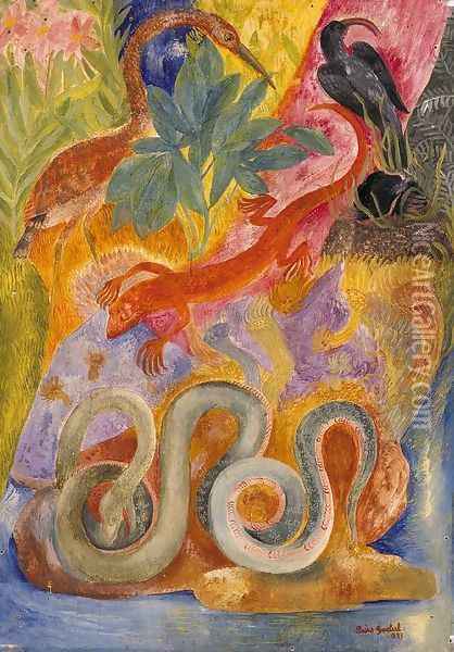 In the Jungle II 1933 Oil Painting - Jeno Paizs Goebel