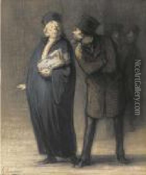 Le Plaideur Mecontent Oil Painting - Honore Daumier