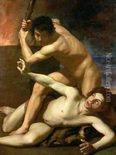 Cain murdering Abel 1610 Oil Painting - Bartolomeo Manfredi