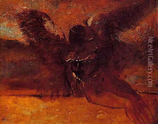 The Fall of Icarus Oil Painting - Odilon Redon