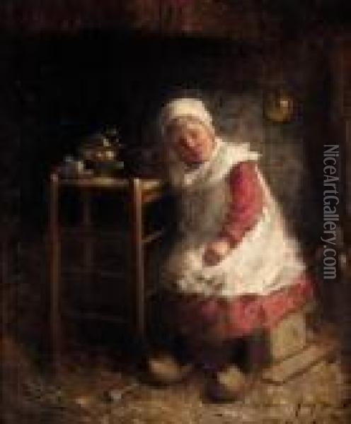 Tired Out Oil Painting - Robert Gemmell Hutchison