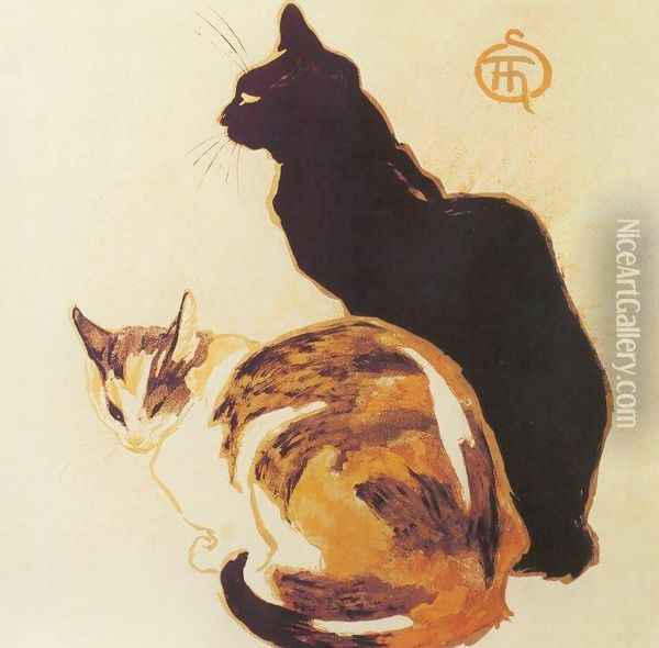 Les Chats - The Cats Oil Painting - Theophile Alexandre Steinlen