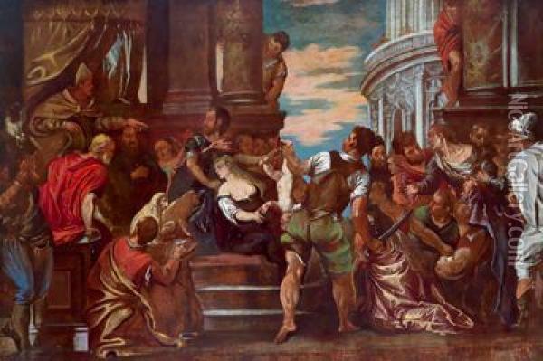 Imitatore Il Giudizio Di Salomone Oil Painting - Paolo Veronese (Caliari)
