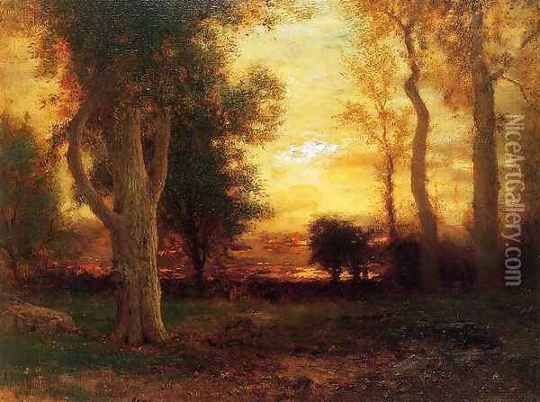 Evening in the Forest Oil Painting - Arthur Parton