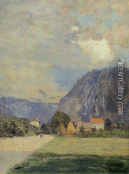 By Bland Bergen Oil Painting - Louis Auguste Girardot