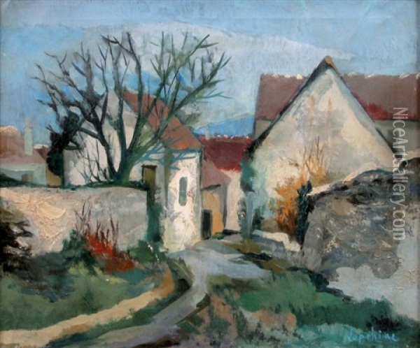 Village Oil Painting - Georgi Alexandrovich Lapchine