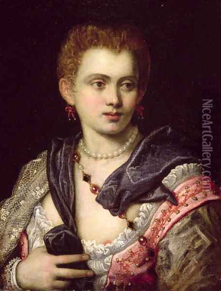 Portrait of a Lady Oil Painting - Jacopo Tintoretto (Robusti)