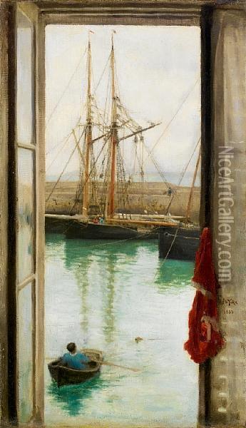 Harbour Dielette, Normandy Oil Painting - Henry Scott Tuke