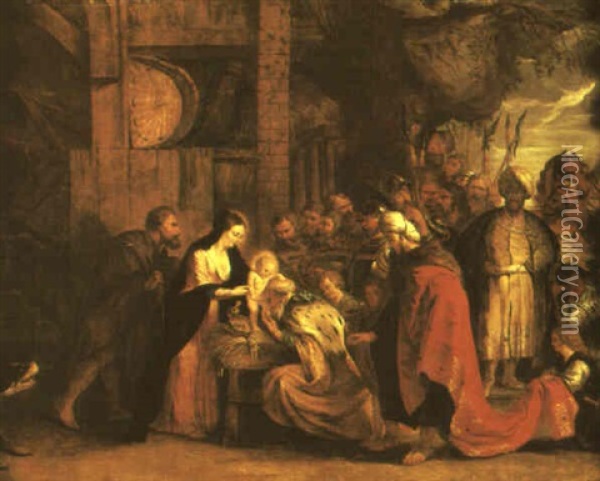 L'adoration Des Rois Mages Oil Painting - Frans Francken III
