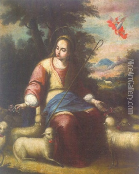 La Madonna Della Rosa Oil Painting - Alonso Cano