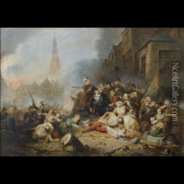 Liberta Per I Paesi Bassi Oil Painting - John Phillip R.A.