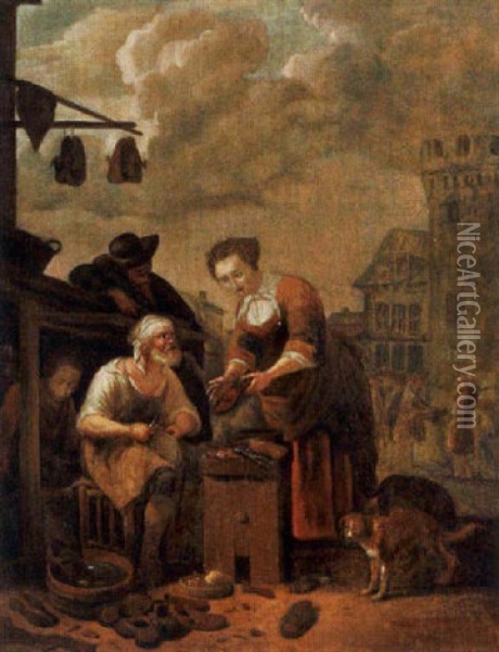 A Cobbler Oil Painting - Pieter Nys