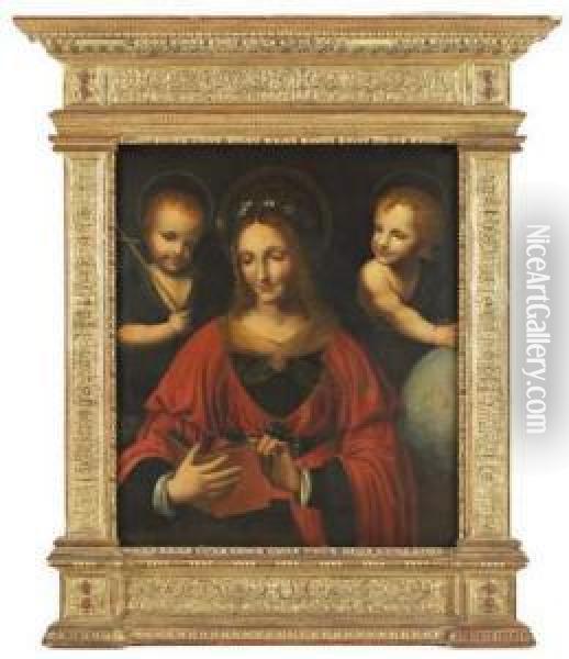 La Vierge Avec Jesus Enfant Et Saint Jean Baptiste Oil Painting - Bernardino Luini