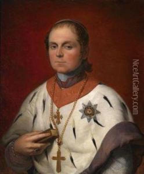 Portrait Of The Bishop Georg Von Oettl (1794-1866) Oil Painting - Giovanni Silvagni