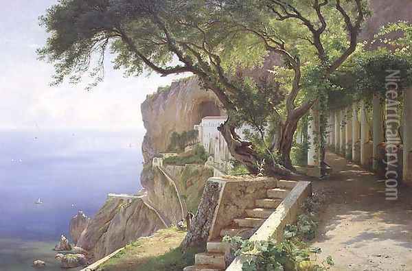 Amalfi Oil Painting - Carl Frederick Aagaard