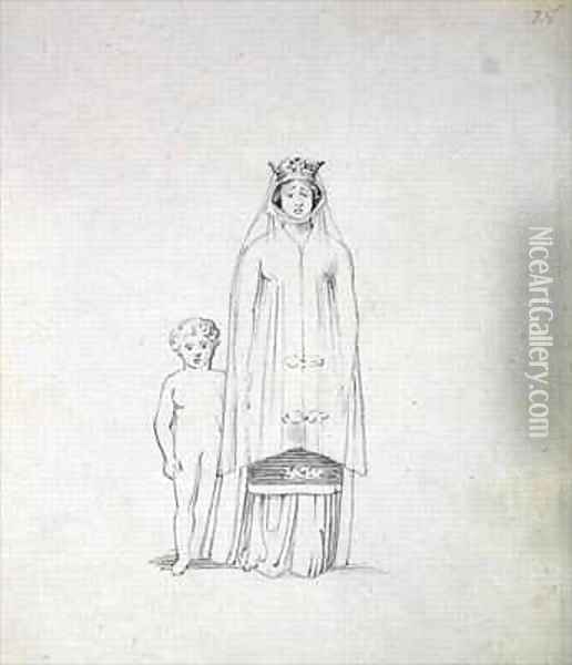 Mrs Siddons as Constance with child Oil Painting - John Flaxman