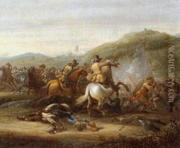 Battaglia Di Cavalieri Oil Painting - Abraham van der Hoef