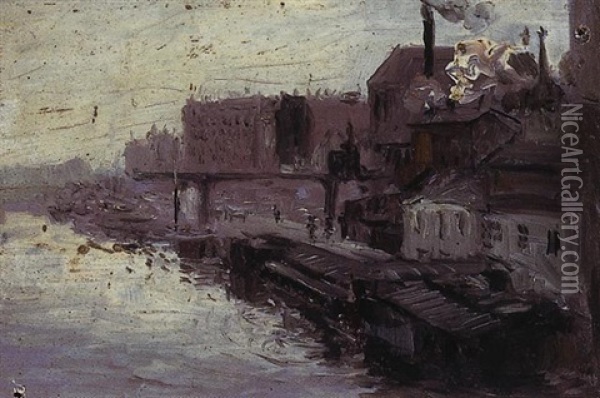 Peniches, Quai De Seine Oil Painting - Enrique Atalaya