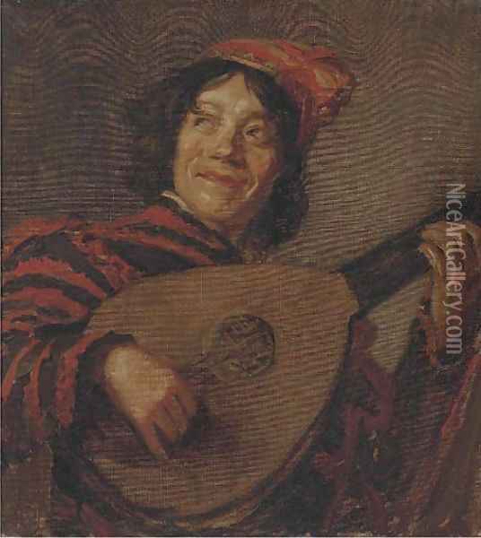 The troubador Oil Painting - Continental School