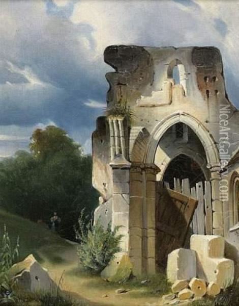 Paysage De Ruines Oil Painting - Theodore Gudin