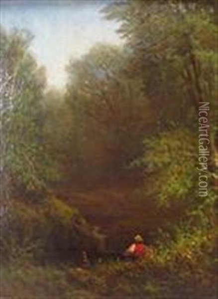 The Fisherman's Nook Oil Painting - Lemuel Maynard Wiles