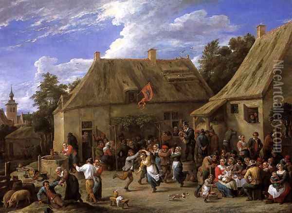 Country Kermis Oil Painting - David The Younger Teniers